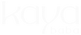 A beautiful white Kaya Baba logo which is Kaya Baba spelled out